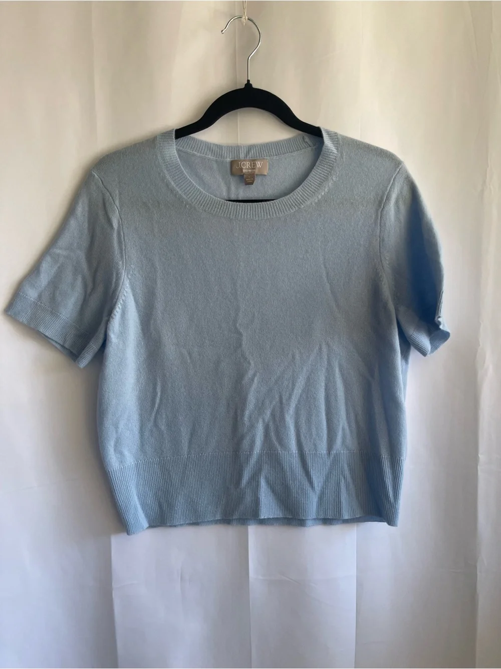 J. Crew Pale Blue Short Sleeve Knit Top